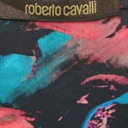 مملوكة مسبقًا Roberto Cavalli Blue Printed Jersey Midi Dress L