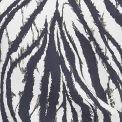 مملوكة مسبقًا فستان ميدي روبرتو كافالي كريب مطبوع أبيض/أسود مقاس متوسط