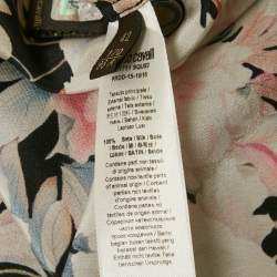 Pre Owned بلوزة روبيرتو كافالي طبعة زهور سوداء حرير متوسطة الحجم