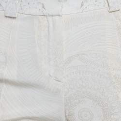 مملوكة مسبقًا Roberto Cavalli Beige Printed Silk Slim Fit Trousers M