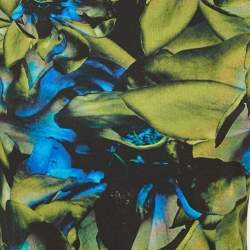 Pre Owned Roberto Cavalli Black/Blue Printed Jersey Mini Dress S