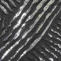 Pre Owned Roberto Cavalli Black Silk Distressed Sequin Mini Dress M