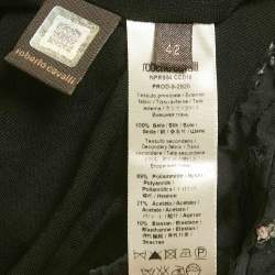 Pre Owned Roberto Cavalli Black Silk Distressed Sequin Mini Dress M