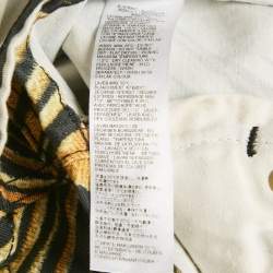 Pre Owned Roberto Cavalli Yellow Ray Of Gold Print Denim Shorts S/Waist 27"