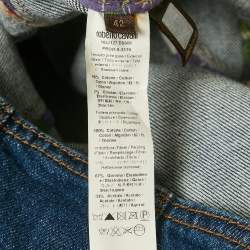 Pre Owned فستان روبرتو كافالي جينز مزين بصديرية أزرق قصير مقاس وسط (ميديوم)