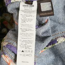 مملوكة مسبقًا Roberto Cavalli Blue Denim Embellished Bustier Mini Dress S