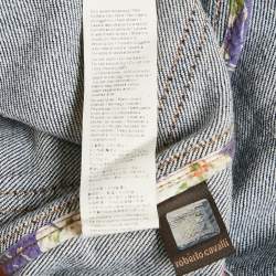 مملوكة مسبقًا Roberto Cavalli Blue Denim Embellished Bustier Mini Dress S