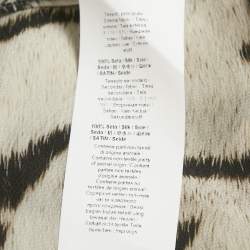 مملوكة مسبقًا Roberto Cavalli White/Black Zebra Print Silk Pussy Bow Shirt M