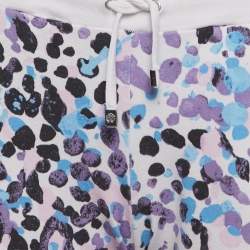 Pre Owned Roberto Cavalli White Printed Cotton Capri Pants XS