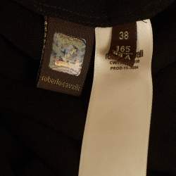 Pre Owned تنورة روبيرتو كافالي حرير بطبعة أسود/أبيض ماكسي مقاس صغير (سمول)