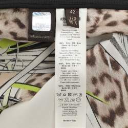 Pre Owned Roberto Cavalli Multicolor Printed Silk and Lace Camisole M