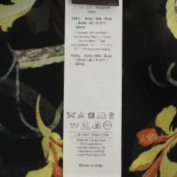 Pre Owned توب روبيرتو كافالي حزام حرير بطباعة أزهار متعدد الألوان أسود مقاس صغير (سمول)