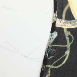 Pre Owned توب روبيرتو كافالي حزام حرير بطباعة أزهار متعدد الألوان أسود مقاس صغير (سمول)