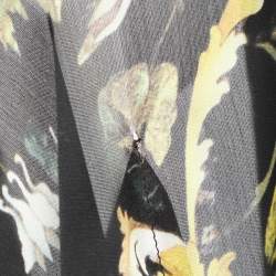 Pre Owned توب روبيرتو كافالي حزام حرير بطباعة أزهار متعدد الألوان أسود مقاس صغير (سمول)