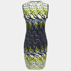 Pre Owned Roberto Cavalli Multicolor Printed Crepe Sleeveless Dress M