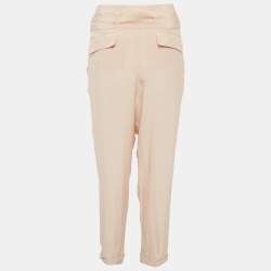 Pre Owned Roberto Cavalli Powder Pink Silk Belted Pants L