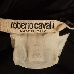 Pre Owned Roberto Cavalli Black Silk Embroidered Maxi Kaftan M