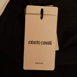 Pre Owned Roberto Cavalli Black Silk Embroidered Maxi Kaftan M