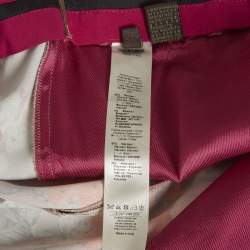 Pre Owned Roberto Cavalli Pink Floral Print Crepe Trousers M