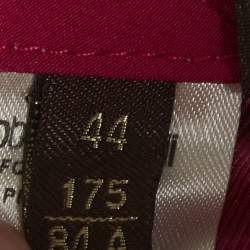 Pre Owned Roberto Cavalli Pink Floral Print Crepe Trousers M