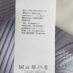 Pre Owned Roberto Cavalli Lavender Rib Knit Flared Midi Dress M