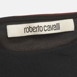 Pre Owned Roberto Cavalli Multicolour Zebra Print Crepe Asymmetric Maxi Dress M