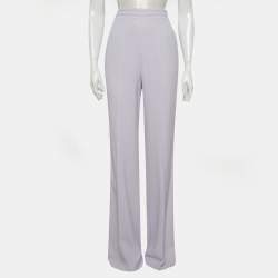 Pre Owned Roberto Cavalli Purple Crepe Wide-Leg Trousers M