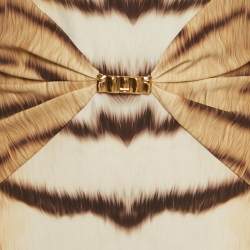 Pre Owned Roberto Cavalli Brown Tiger Print Jersey Sheath Mini Dress M