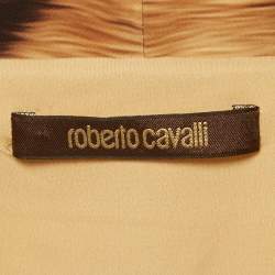 Pre Owned Roberto Cavalli Brown Tiger Print Jersey Sheath Mini Dress M