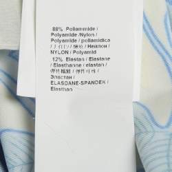 Pre Owned Roberto Cavalli Blue Floral printed Jersey Cross Back Camisole M