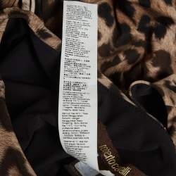 Pre Owned Roberto Cavalli Grey Printed Jersey Sleeveless Paneled Midi Dress M