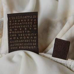 مملوكة مسبقًا توب روبيرتو كافالي قميص مطبوع أبيض مشرشد مقاس كبير (لارج)