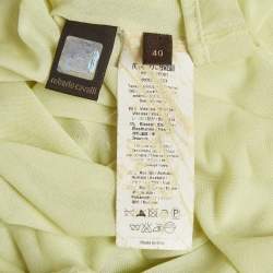 Pre Owned Roberto Cavalli Green Jersey Pleated Mini Dress S