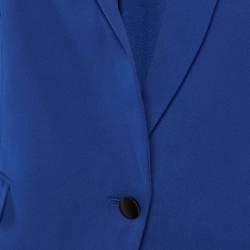 Pre Owned Roberto Cavalli Blue Crepe Tailored Blazer M