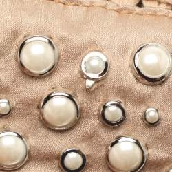 Pre Owned Roberto Cavalli Beige Crochet Cropped Cardigan M