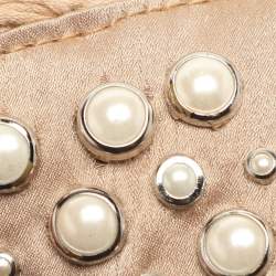 Pre Owned Roberto Cavalli Beige Crochet Cropped Cardigan M