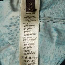 Pre Owned قميص بدون أكمام بطبعة أفعى زرقاء من روبرتو كافالي مقاس صغير - سمول