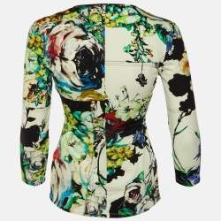 Pre Owned Roberto Cavalli Multicolor Printed Jersey Top M