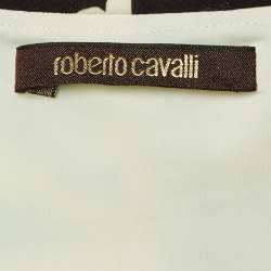 Pre Owned Roberto Cavalli Multicolor Printed Jersey Top M