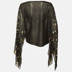 Pre Owned Roberto Cavalli Black Silk Top S