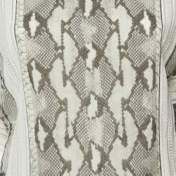 Pre Owned Roberto Cavalli Black & White Printed Silk & Knit Tie Detail Kaftan Top M