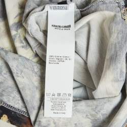 مملوكة مسبقًا Roberto Cavalli Blue Printed Jersey T-Shirt S
