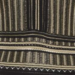 Pre Owned Roberto Cavalli Black/Gold Knit Skater Mini Dress S