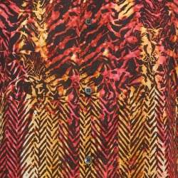 Pre Owned Roberto Cavalli Multicolour Abstract Print Cotton Long Sleeve Shirt S