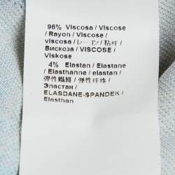 Pre Owned Roberto Cavalli Blue Printed Crepe Flared Trousers M