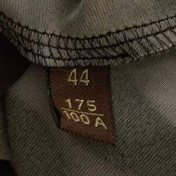 Pre Owned Roberto Cavalli Grey Leopard Print Jersey and Lace Maxi Dress M