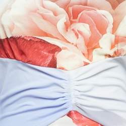 مملوكة مسبقًا فستان روبرتو كافالي جيرسي مورّد مطبوع متعدد الألوان بدون أكتاف متوسط