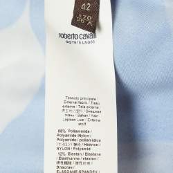 مملوكة مسبقًا فستان روبرتو كافالي جيرسي مورّد مطبوع متعدد الألوان بدون أكتاف متوسط