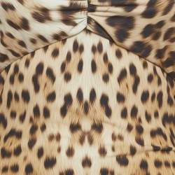 مملوكة مسبقًا فستان روبيرتو كافالي بيج نقوش حيوانات جيرسي مكشكش ماكسي ميديوم