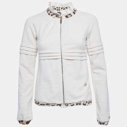 مملوكة مسبقًا Roberto Cavalli Beige Cotton Zip-Up Jacket XS